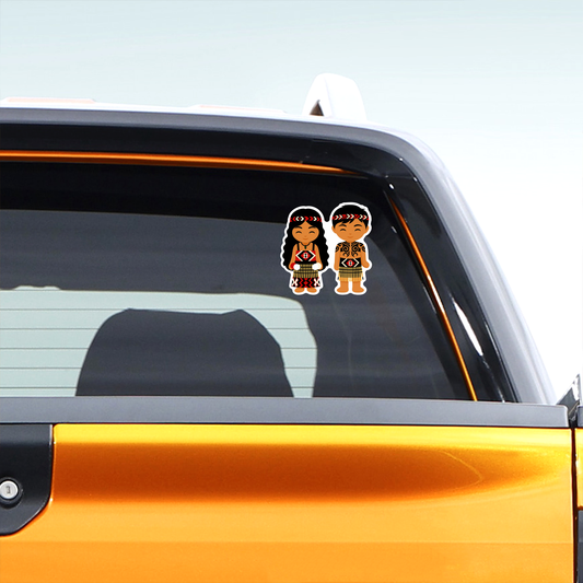 Cute New Zealand Maori Couple Decal Sticker 2