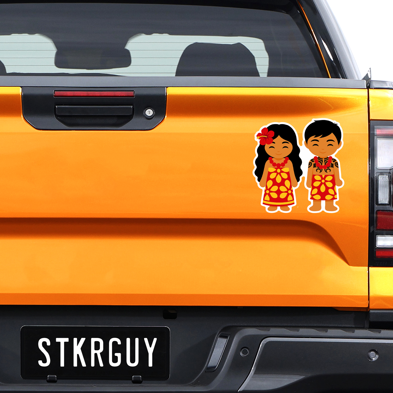Cute New Zealand Samoan Couple Decal Sticker