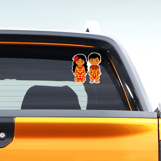Cute New Zealand Samoan Couple Decal Sticker 1