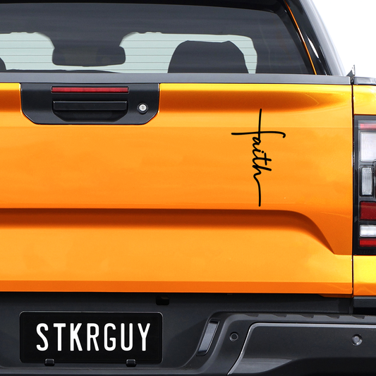 Faith Cross Calligraphy Monoline Vinyl Sticker 3