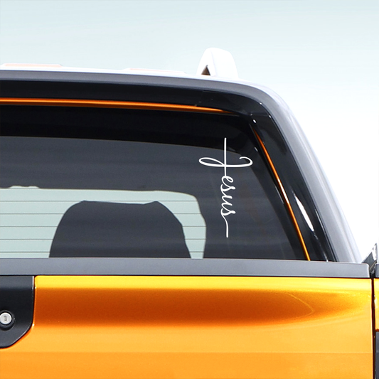 Jesus Cross Calligraphy Monoline Vinyl Sticker The Sticker Guy 1