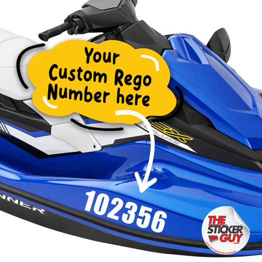 Jetski Registration (REGO) Number Stickers The Sticker Guy