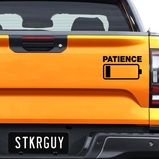 Patience Battery Percentage Vinyl Decal Sticker