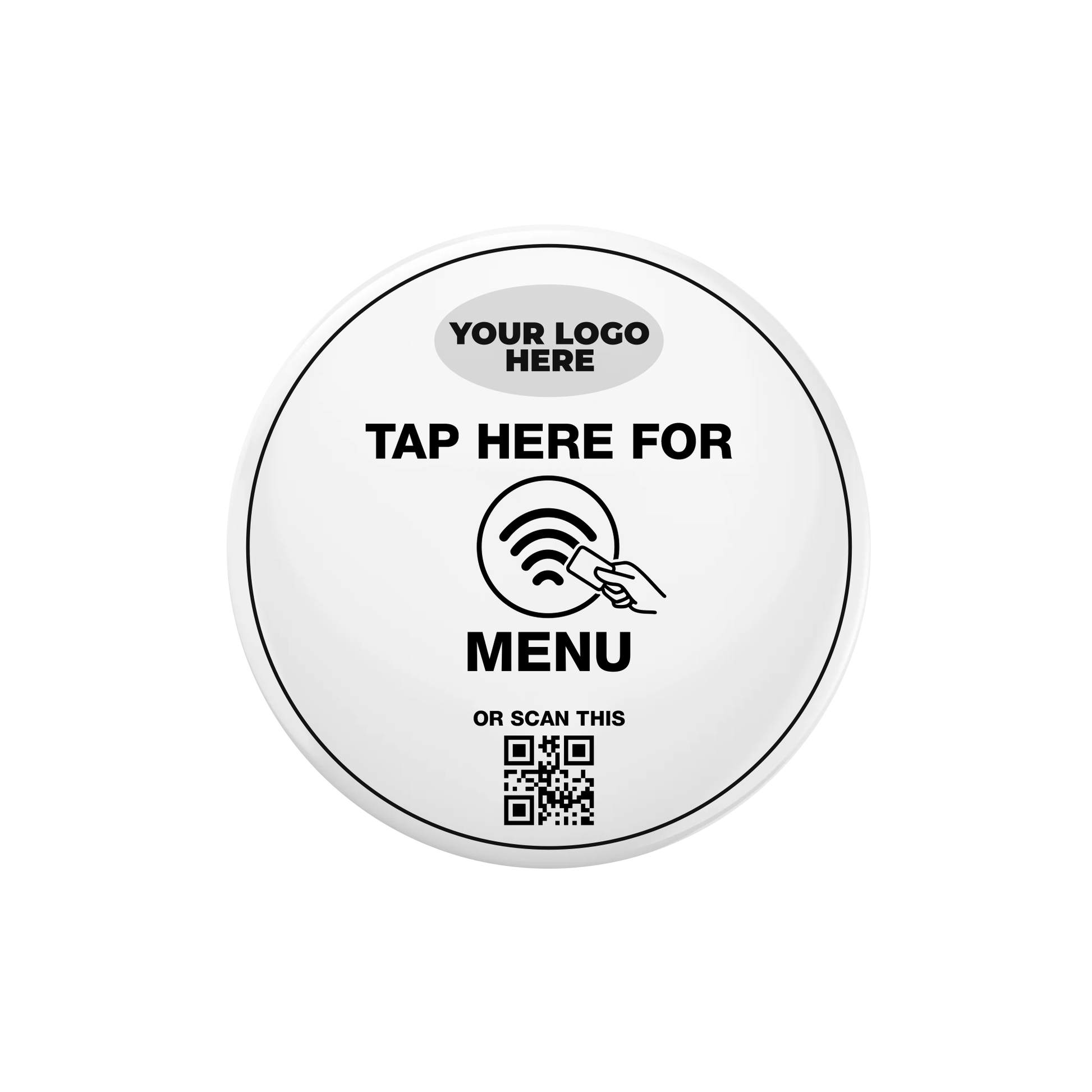 Qr Buddy NFC Tap Menu Card Round