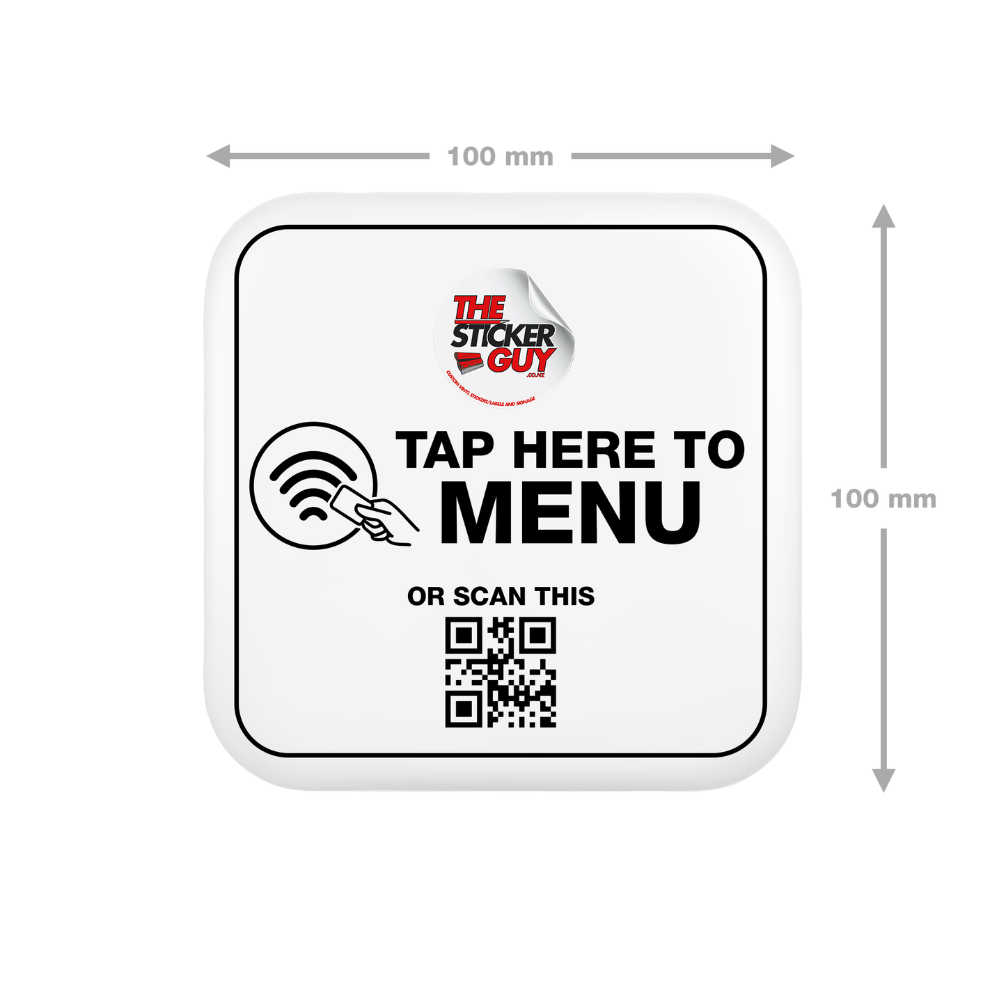 Qr Buddy NFC Tap Menu Card Sqaure size