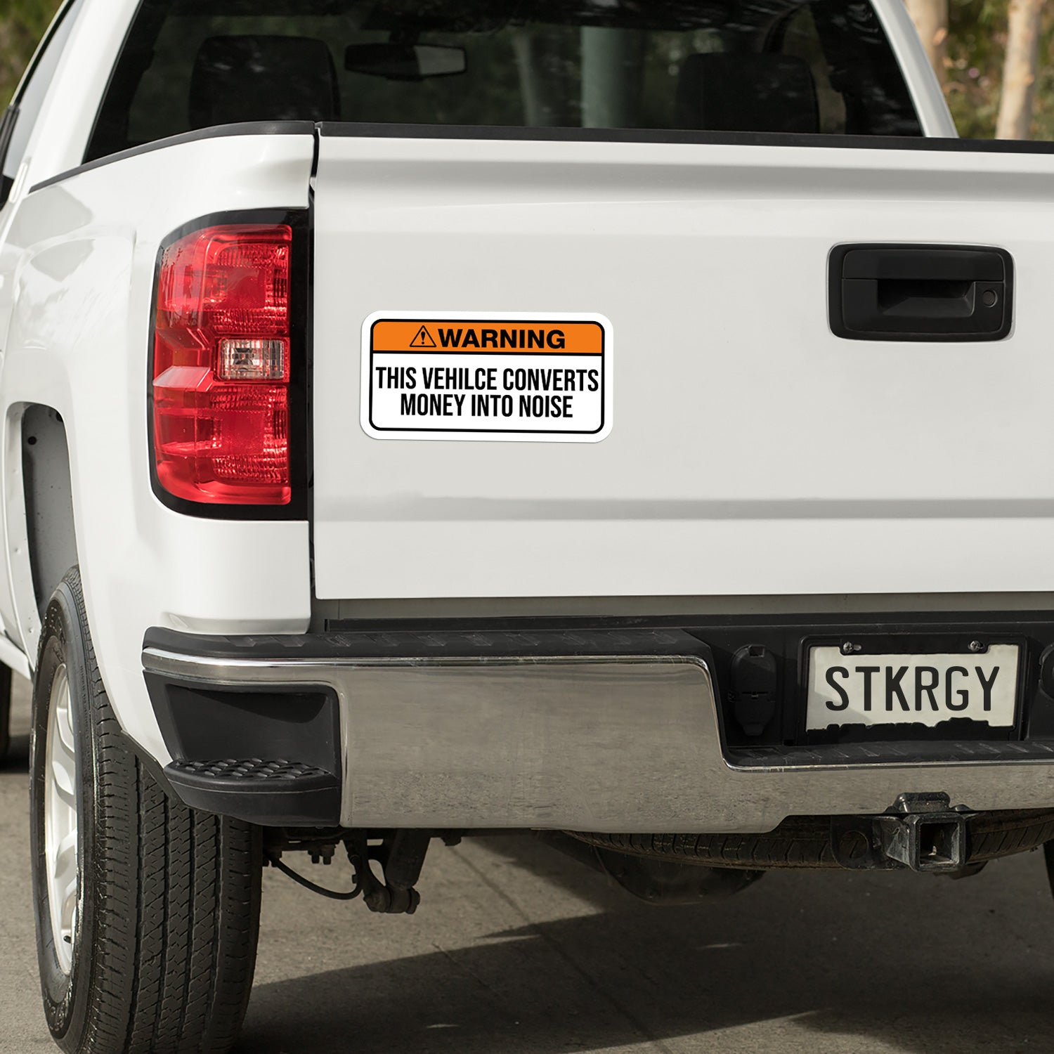 Warning This vehicle Converts Money into Noise Decal Sticker 2