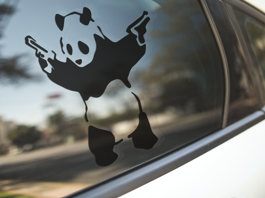 Panda with Gun Decal Sticker