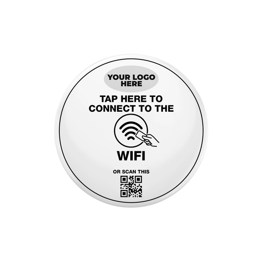 qr buddy NFC tap and scan wifi pod round