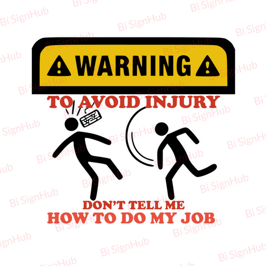 Funny Car Sticker Decal To Avoid Injury - The Sticker Guy