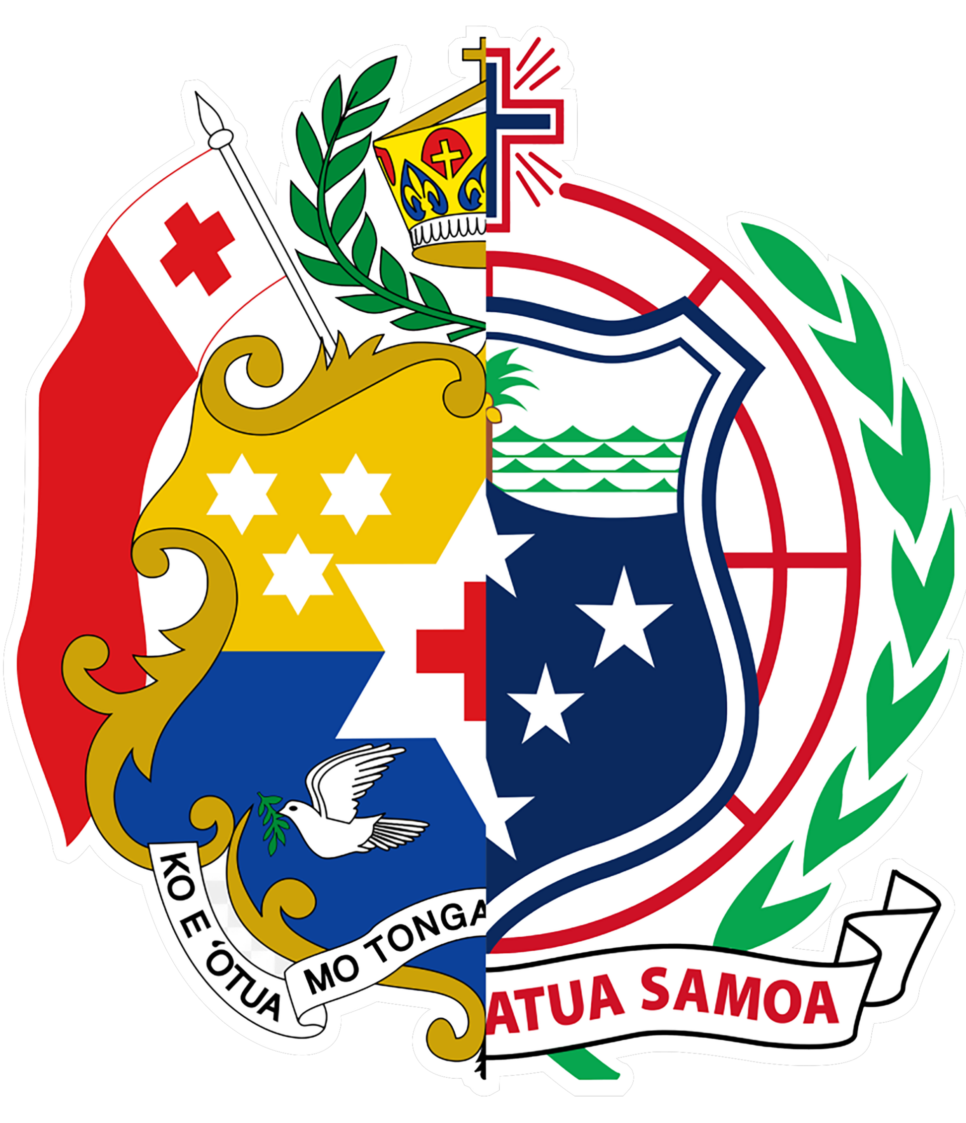 Tokouno Samoa Tonga Shield Car Decal Sticker - The Sticker Guy
