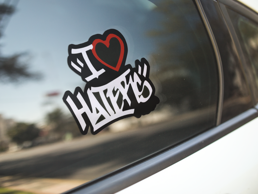 I Love Hater Car Decal Sticker