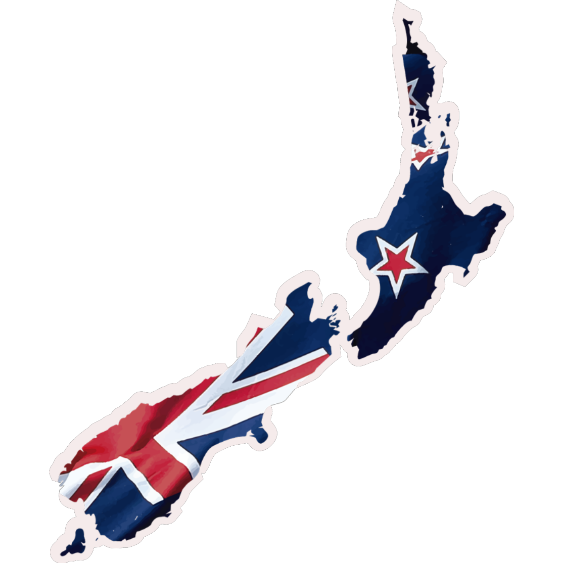NZ Map Car Decal Sticker - The Sticker Guy