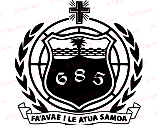 Samoan Shield 685 Sticker Decal Bi Sign Hub