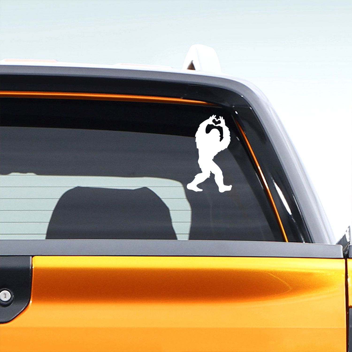 Bigfoot Making Heart Sign Vinyl Decal Sticker 1