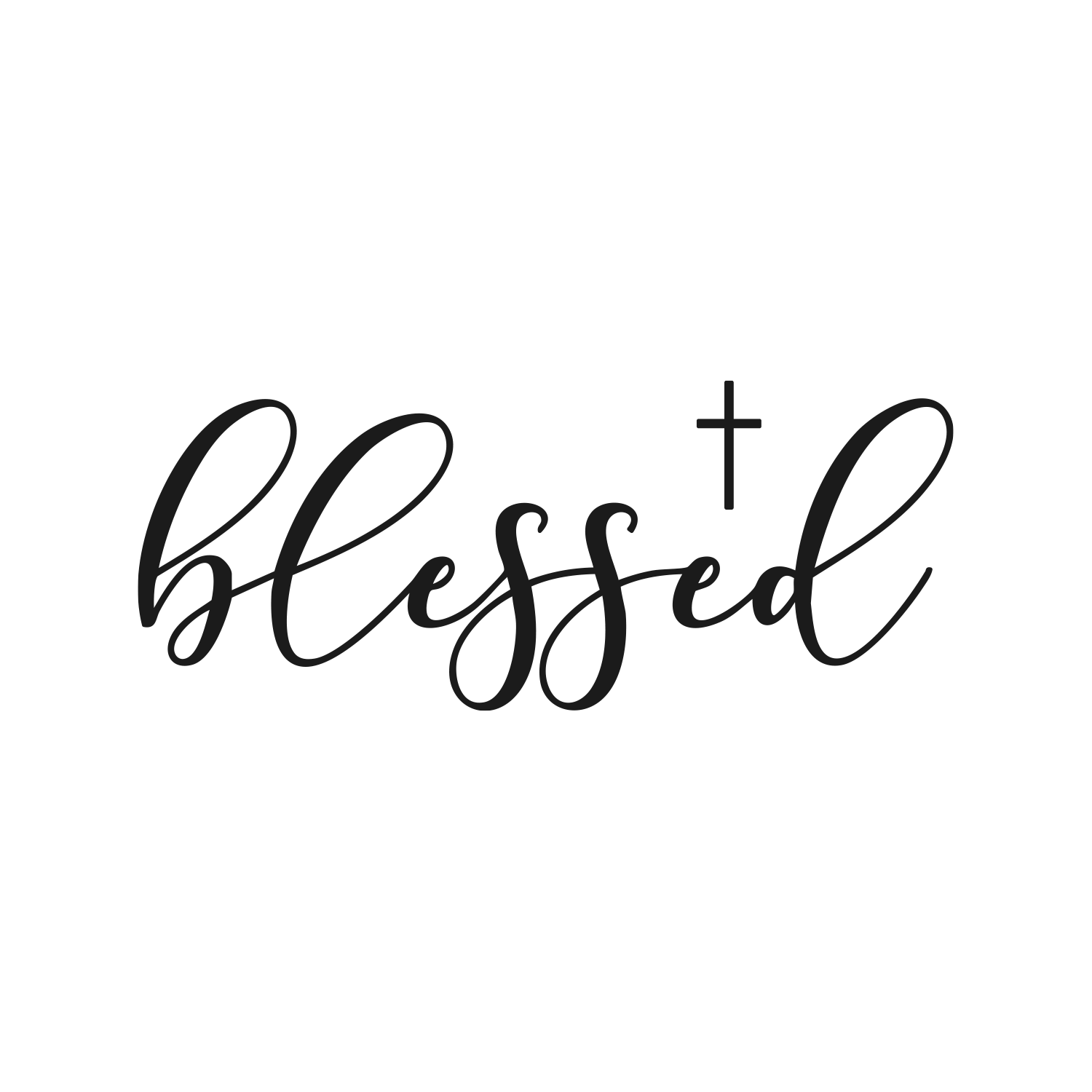Blessed Cross Calligraphy Vinyl Sticker 4