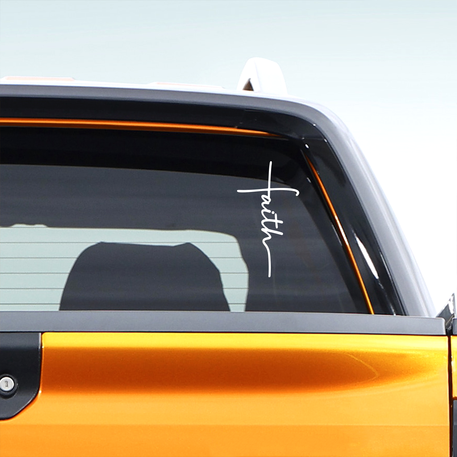 Faith Cross Calligraphy Monoline Vinyl Sticker 1