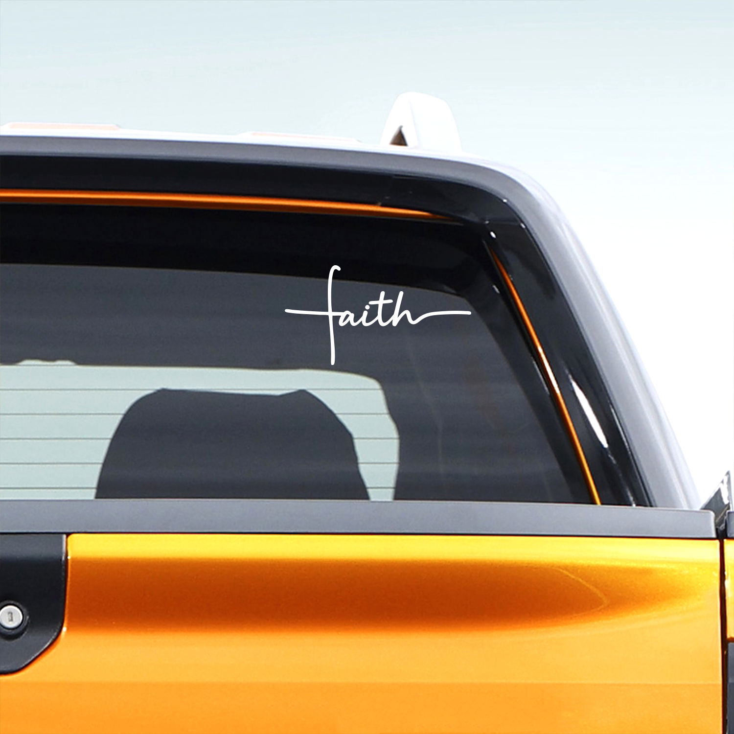 Faith Cross Calligraphy Monoline Vinyl Sticker 2