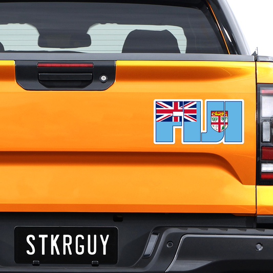 Fiji Text Flag Decal Sticker The Sticker guy 