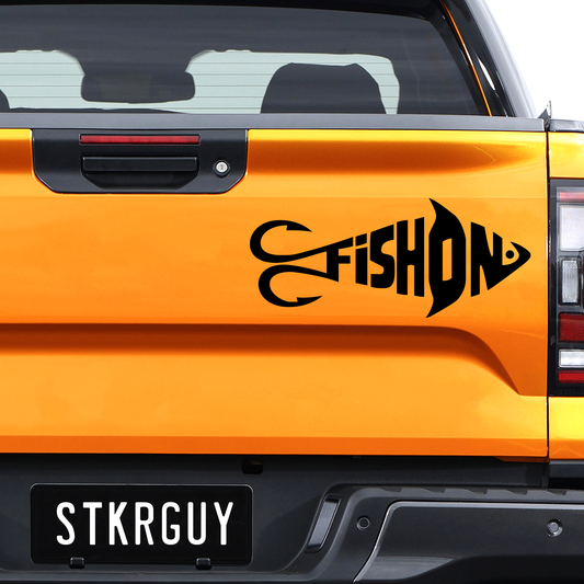 Fish On Cutout Fishing Decal Sticker