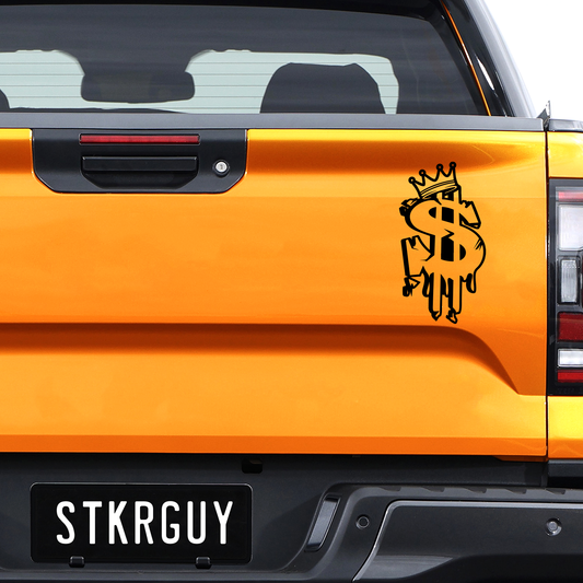 Money King Dollar Sign with Crown Vinyl Decal Sticker