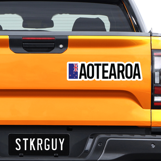 New Zealand Aotearoa With Flag Vinyl Sticker