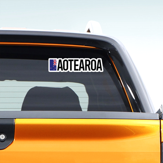 New Zealand Aotearoa With Flag Vinyl Sticker 2