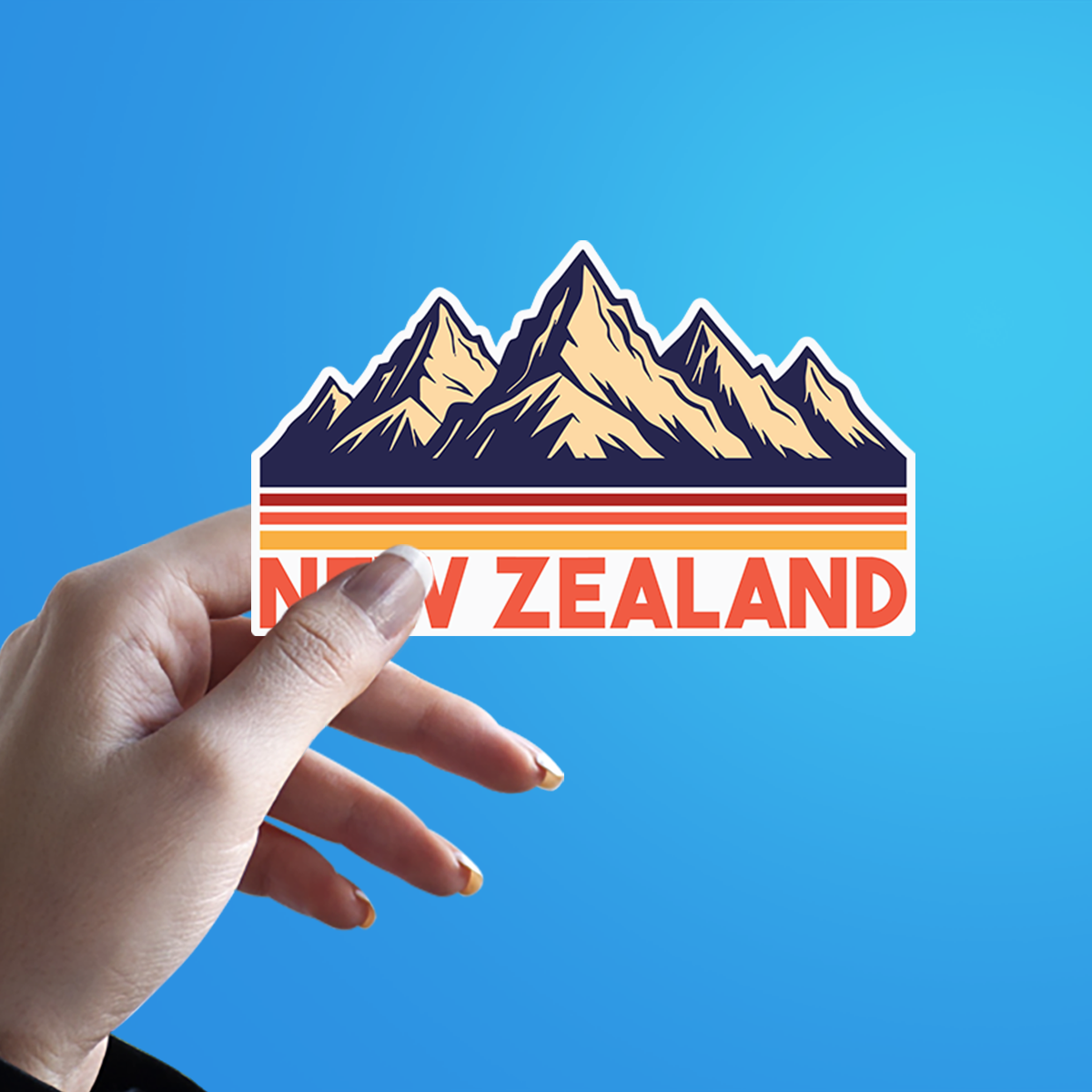 New Zealand Mountains Pastel Sticker 2