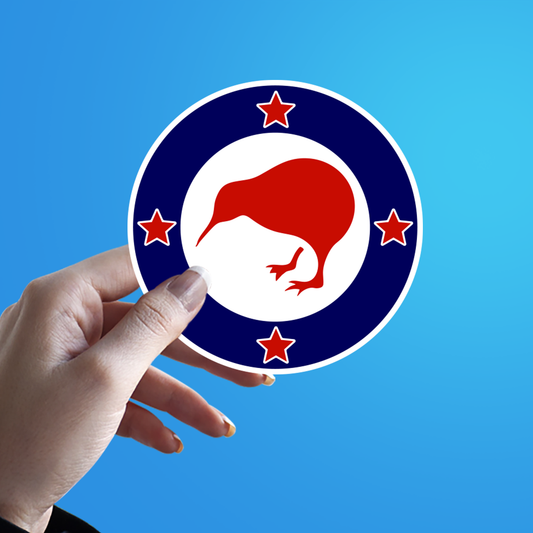 Newzealand Flag Kiwi Round Sticker