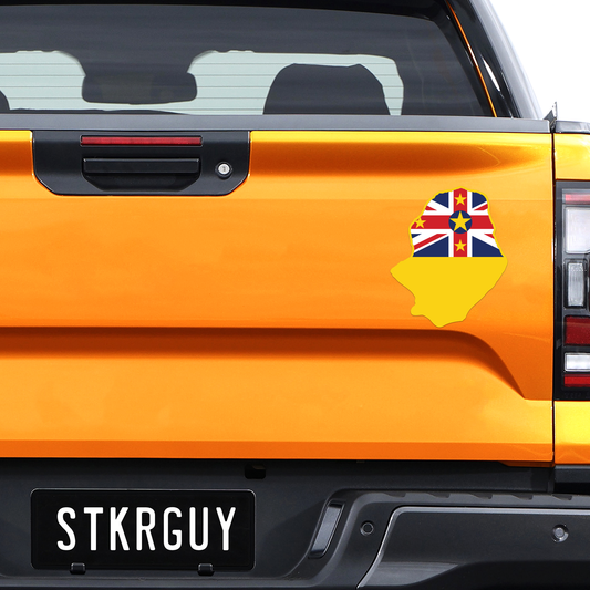 Niue Map Flag Decal Sticker The Sticker Guy