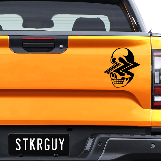 Distorted Skull Decal Sticker