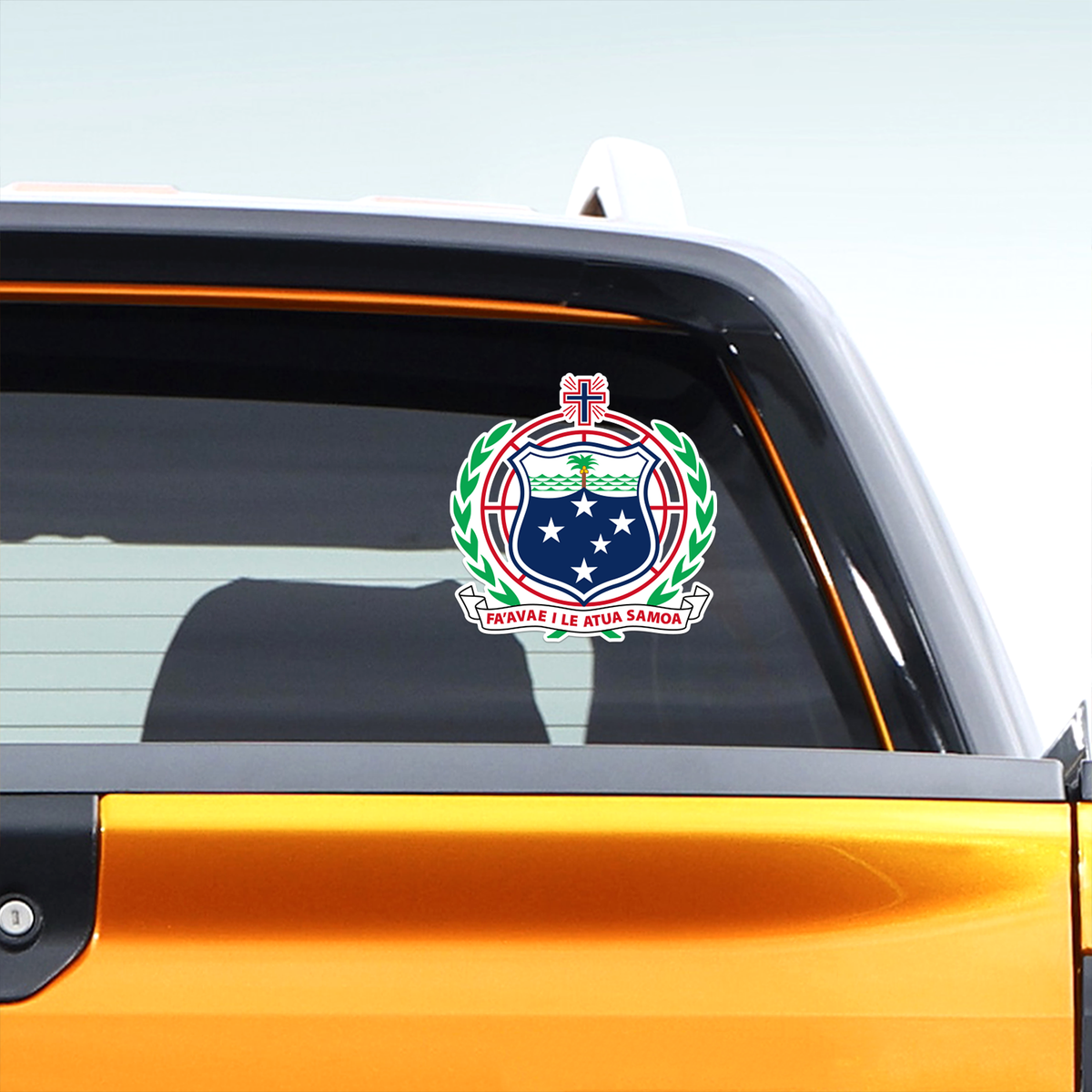 Samoa Logo With Rifles Samoa Shield Coat of Arms Car Decal Sticker – The Sticker Guy