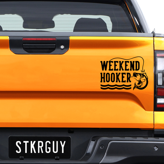 Weekend Hooker Fishing Decal Sticker