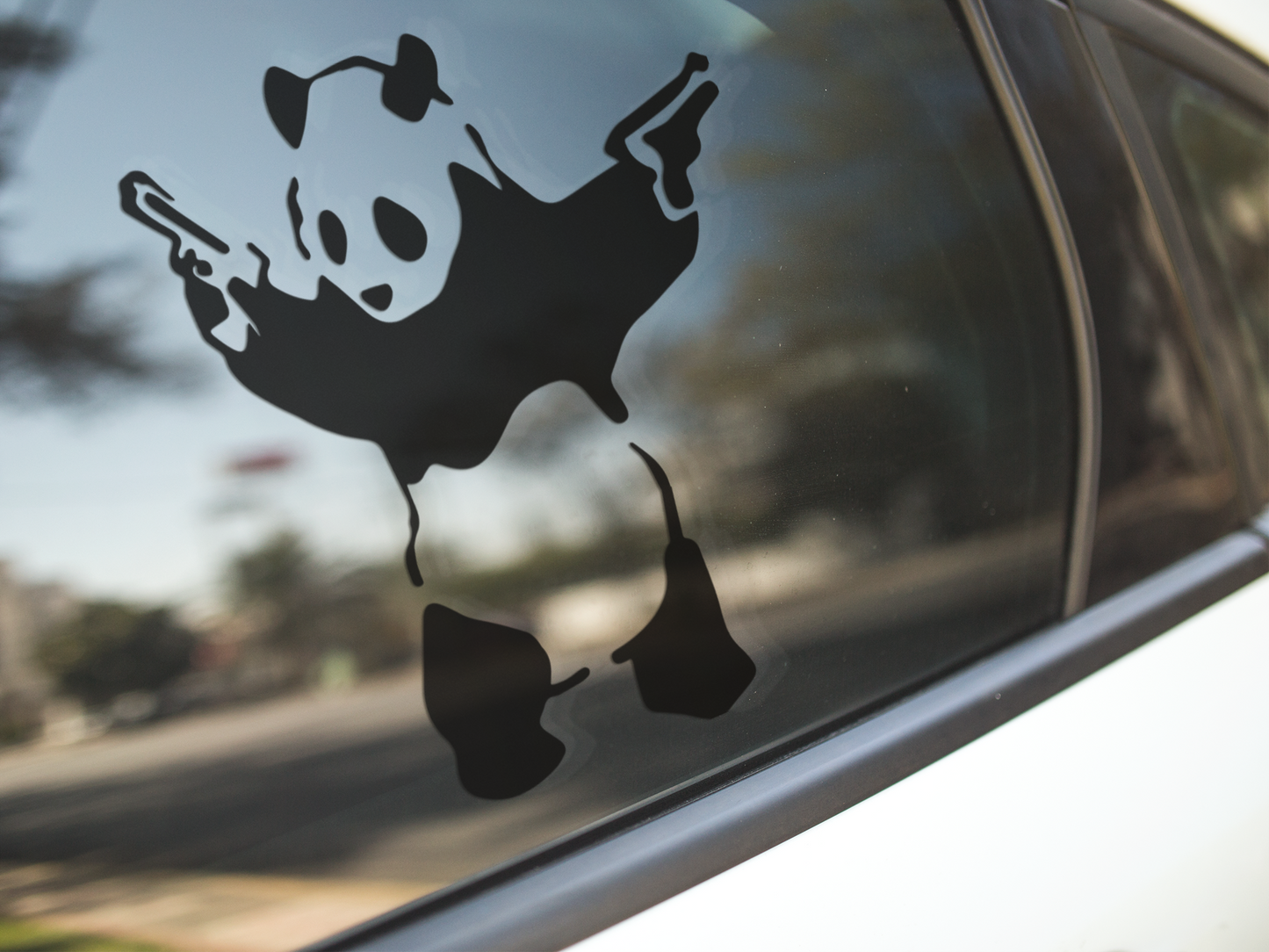 Panda with Gun Decal Sticker - The Sticker Guy