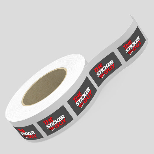 rectangle label roll the sticker guy