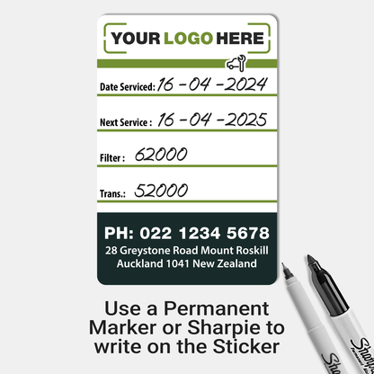 Editable Service Log Sticker Service and Lube Service Stickers ( Single Sided ) – The Sticker Guy