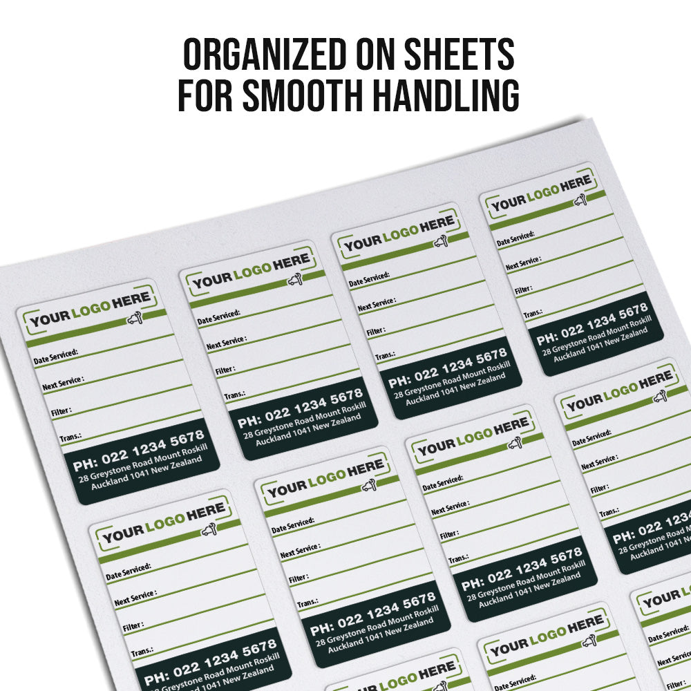 Editable Service Log Sticker Service and Lube Service Stickers ( Single Sided ) – The Sticker Guy