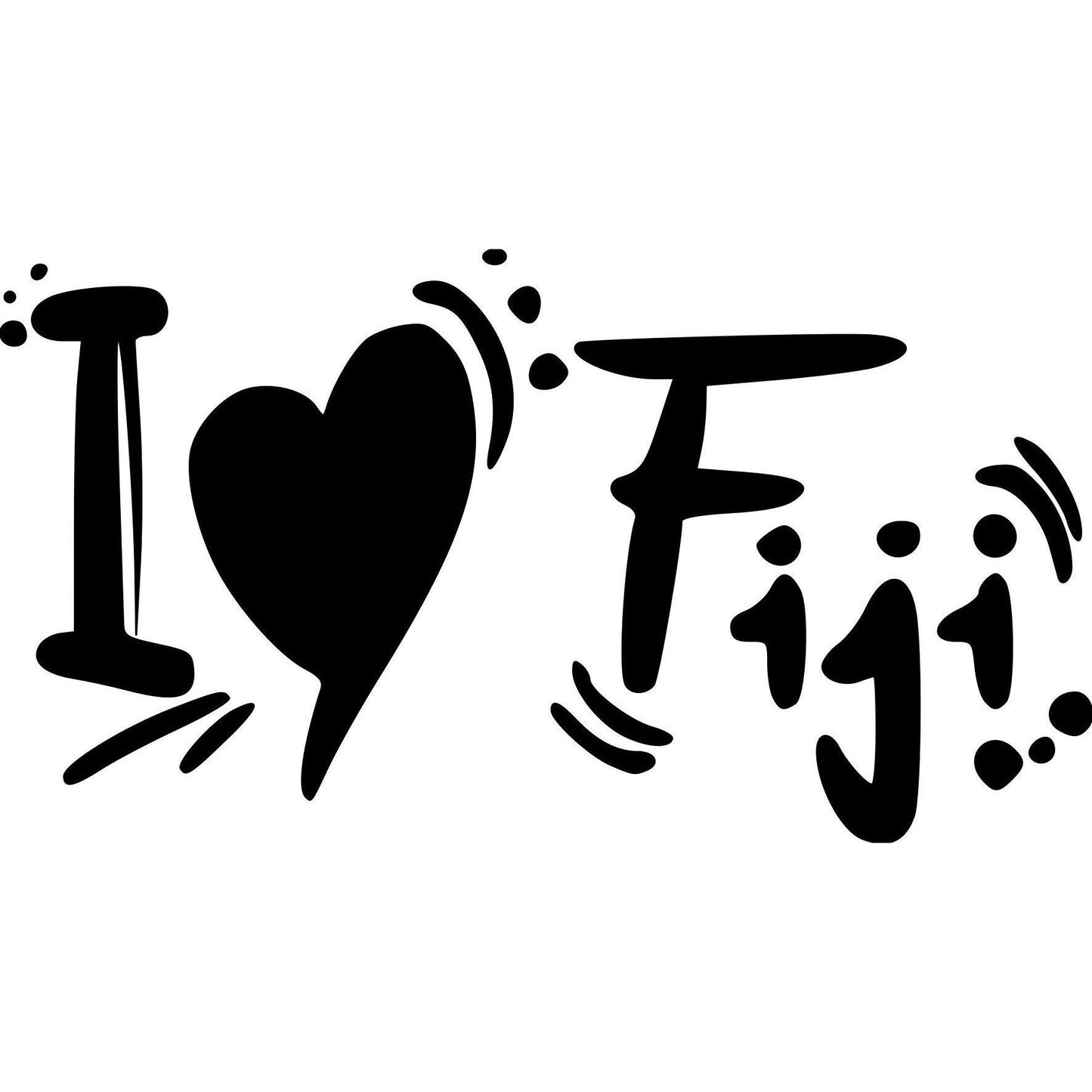 I Love Fiji Car Decal Sticker - Bi Sign Hub